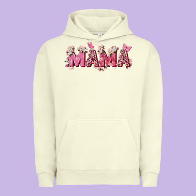 Pink Flowers Mama Urban Hoodie Designed By Zillion Design Studio