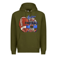 Army Green livin' that football mom life Premium Hoodie - Zillion Design Studio