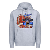 Heather Grey livin' that football mom life Premium Hoodie - Zillion Design Studio