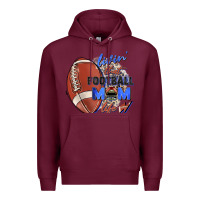 Burgundy livin' that football mom life Premium Hoodie - Zillion Design Studio