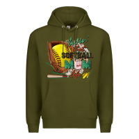 Army Green livin' that softball mom life Premium Hoodie - Zillion Design Studio