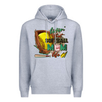 Heather Grey livin' that softball mom life Premium Hoodie - Zillion Design Studio