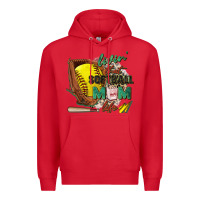 Red livin' that softball mom life Premium Hoodie - Zillion Design Studio