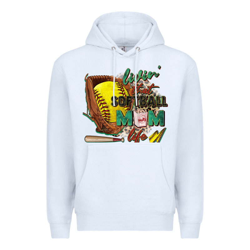 Livin' That Softball Mom Life Premium Hoodie by Zillion Design Studio | Teevron