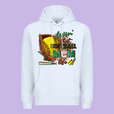 Livin' That Softball Mom Life Premium Hoodie Designed By Zillion Design Studio