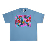 Pebble Blue Flower Hummingbird Urban Heavy Tee - Artiststas