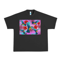 Pigment Black Flower Hummingbird Urban Heavy Tee - Artiststas