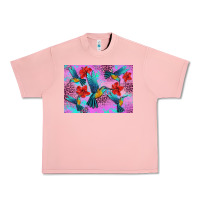 Salmon Flower Hummingbird Urban Heavy Tee - Artiststas