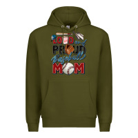 Army Green loud and proud baseball mom Premium Hoodie - Zillion Design Studio