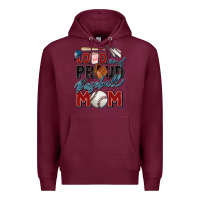 Burgundy loud and proud baseball mom Premium Hoodie - Zillion Design Studio