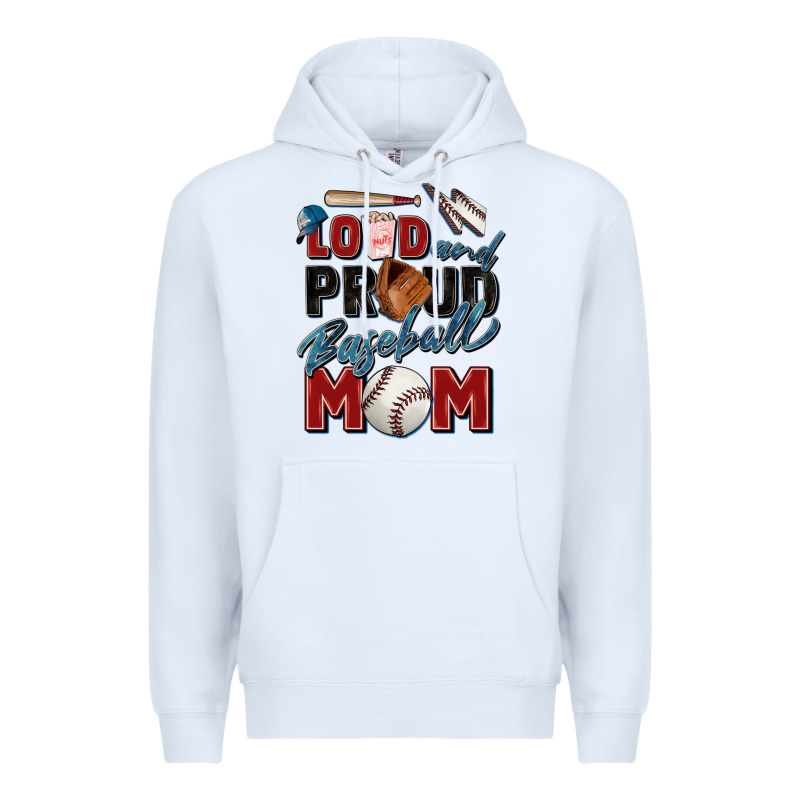 Loud And Proud Baseball Mom Premium Hoodie by Zillion Design Studio | Teevron