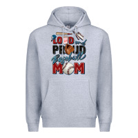Heather Grey loud and proud baseball mom Premium Hoodie - Zillion Design Studio