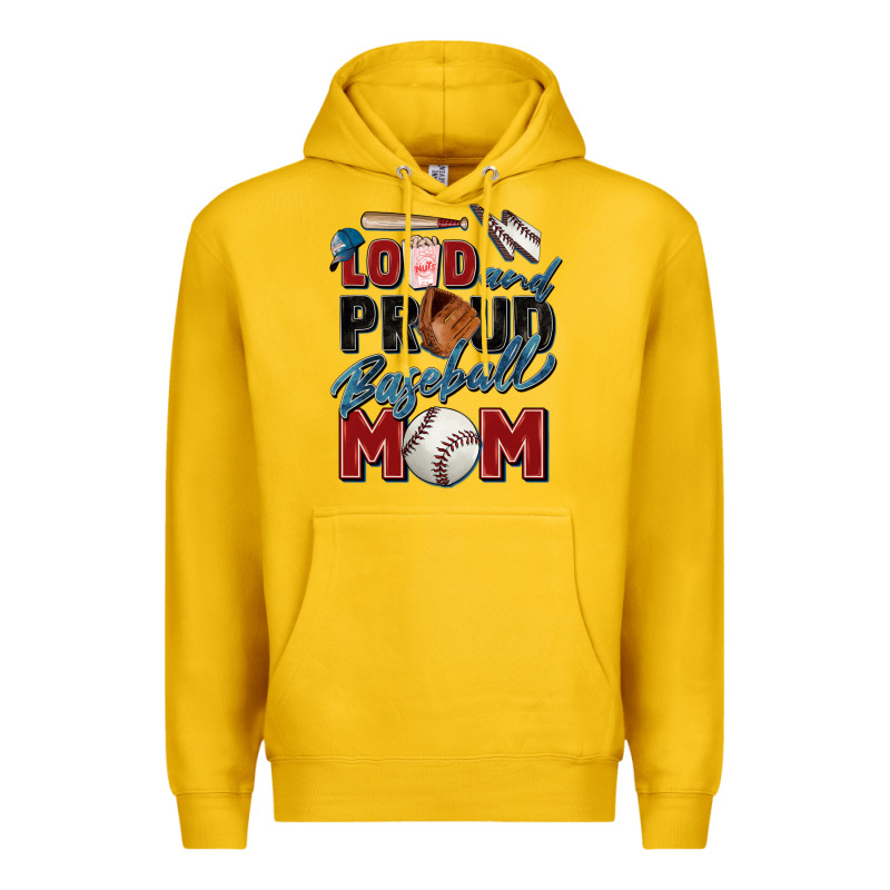 Loud And Proud Baseball Mom Premium Hoodie by Zillion Design Studio | Teevron