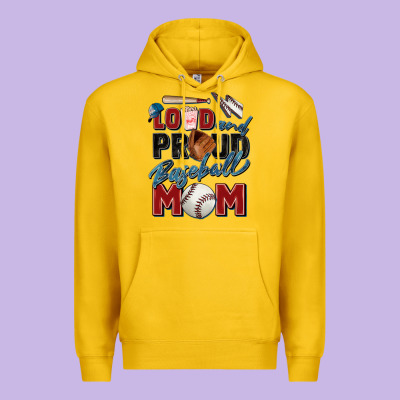 Loud And Proud Baseball Mom Premium Hoodie Designed By Zillion Design Studio