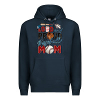 Navy loud and proud baseball mom Premium Hoodie - Zillion Design Studio