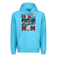 Ocean Blue loud and proud baseball mom Premium Hoodie - Zillion Design Studio