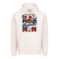 Pale Pink loud and proud baseball mom Premium Hoodie - Zillion Design Studio