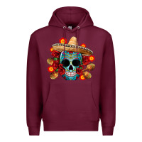 Burgundy mexico skull Premium Hoodie - CTS Tumbler Store