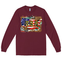 Burgundy western america map usa Long Sleeve Tee - BarkalooDesign