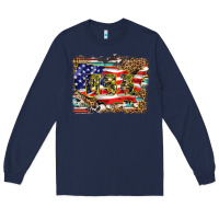 Navy western america map usa Long Sleeve Tee - BarkalooDesign