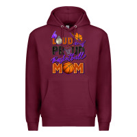 Burgundy loud and proud basketball mom Premium Hoodie - Zillion Design Studio