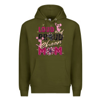 Army Green loud and proud cheer mom Premium Hoodie - Zillion Design Studio