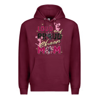 Burgundy loud and proud cheer mom Premium Hoodie - Zillion Design Studio