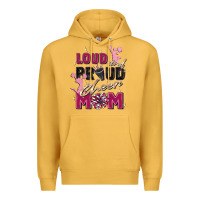 Mustard loud and proud cheer mom Premium Hoodie - Zillion Design Studio