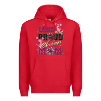Red loud and proud cheer mom Premium Hoodie - Zillion Design Studio