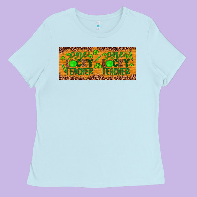 Western St. Patrick's Day One Lucky Teacher Ladies Tee Designed By Artiststas