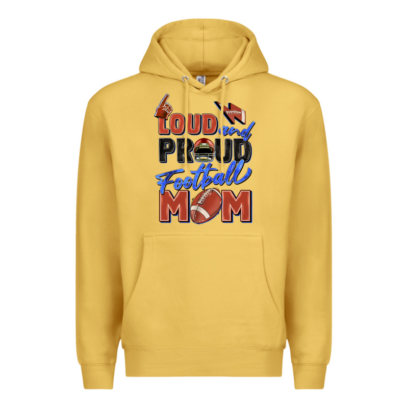 Loud And Proud Football Mom Premium Hoodie by Zillion Design Studio | Teevron