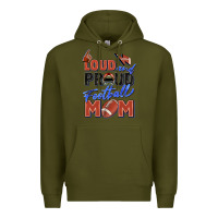 Army Green loud and proud football mom Premium Hoodie - Zillion Design Studio