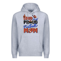 Heather Grey loud and proud football mom Premium Hoodie - Zillion Design Studio