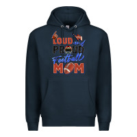 Navy loud and proud football mom Premium Hoodie - Zillion Design Studio