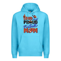 Ocean Blue loud and proud football mom Premium Hoodie - Zillion Design Studio