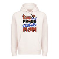 Pale Pink loud and proud football mom Premium Hoodie - Zillion Design Studio