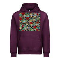 Mauve Wine sugar skulls roses tumbler 3 Urban Hoodie - CTS Tumbler Store