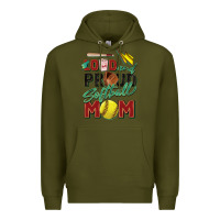 Army Green loud and proud softball mom Premium Hoodie - Zillion Design Studio