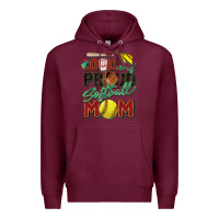 Burgundy loud and proud softball mom Premium Hoodie - Zillion Design Studio