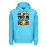 Ocean Blue loud and proud softball mom Premium Hoodie - Zillion Design Studio