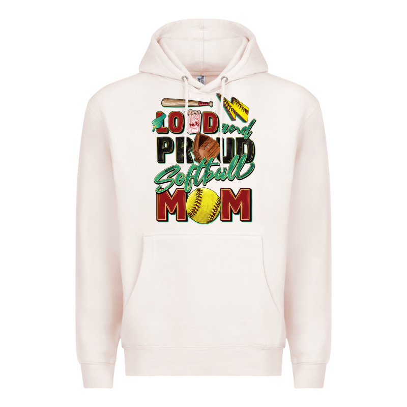 Loud And Proud Softball Mom Premium Hoodie by Zillion Design Studio | Teevron