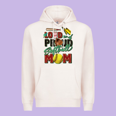 Loud And Proud Softball Mom Premium Hoodie Designed By Zillion Design Studio