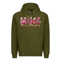 Army Green mama all day everyday Premium Hoodie - Zillion Design Studio