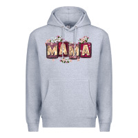 Heather Grey mama with license letters Premium Hoodie - Zillion Design Studio