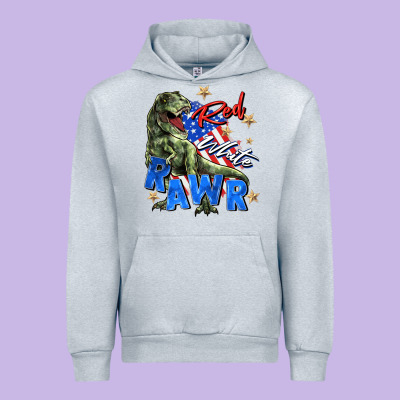 Red White Rawr Urban Hoodie Designed By Zillion Design Studio