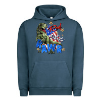 Pigment Midnight Navy red white rawr Urban Hoodie - Zillion Design Studio