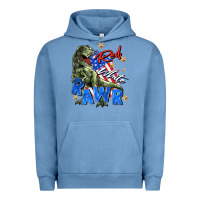 Pigment Pebble Blue red white rawr Urban Hoodie - Zillion Design Studio