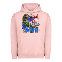 Pigment Salmon red white rawr Urban Hoodie - Zillion Design Studio