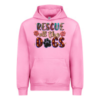 Fuchsia Pink rescue all the dogs Urban Hoodie - Zillion Design Studio