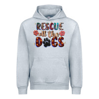 Heather Grey rescue all the dogs Urban Hoodie - Zillion Design Studio